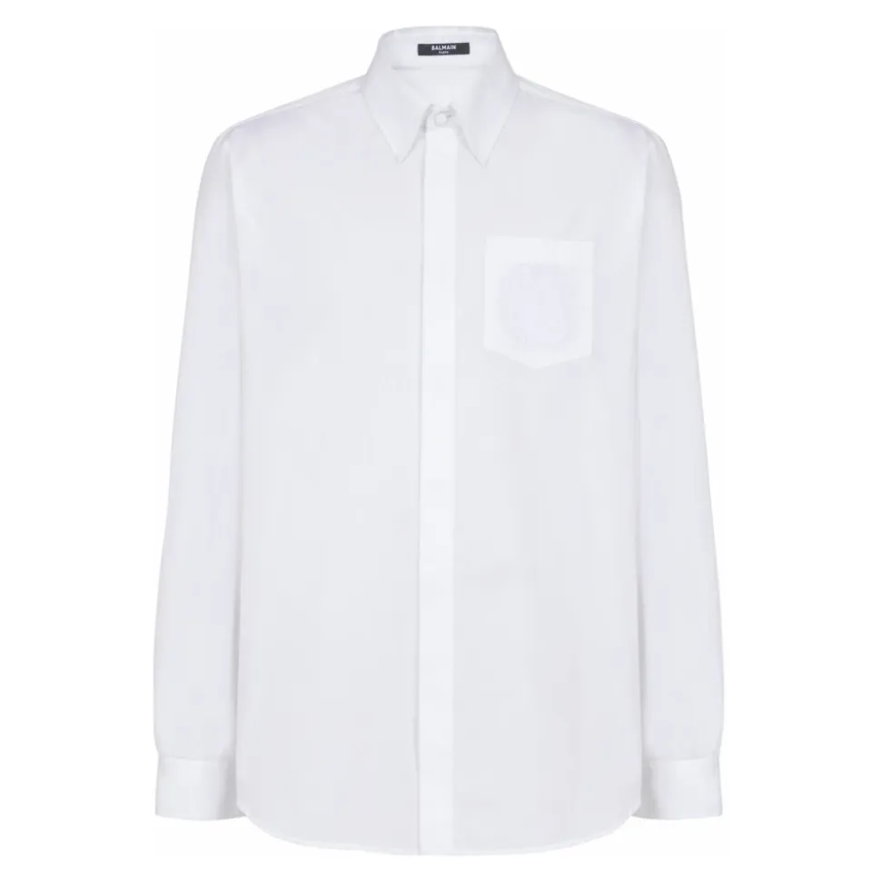 Chemise en popeline brodée Écusson