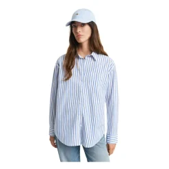 Chemise en popeline rayée coupe décontractée