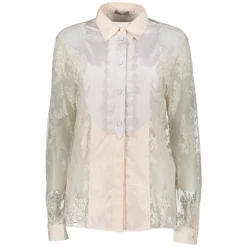 Chemise en Soie et Coton avec Dentelle à Volants