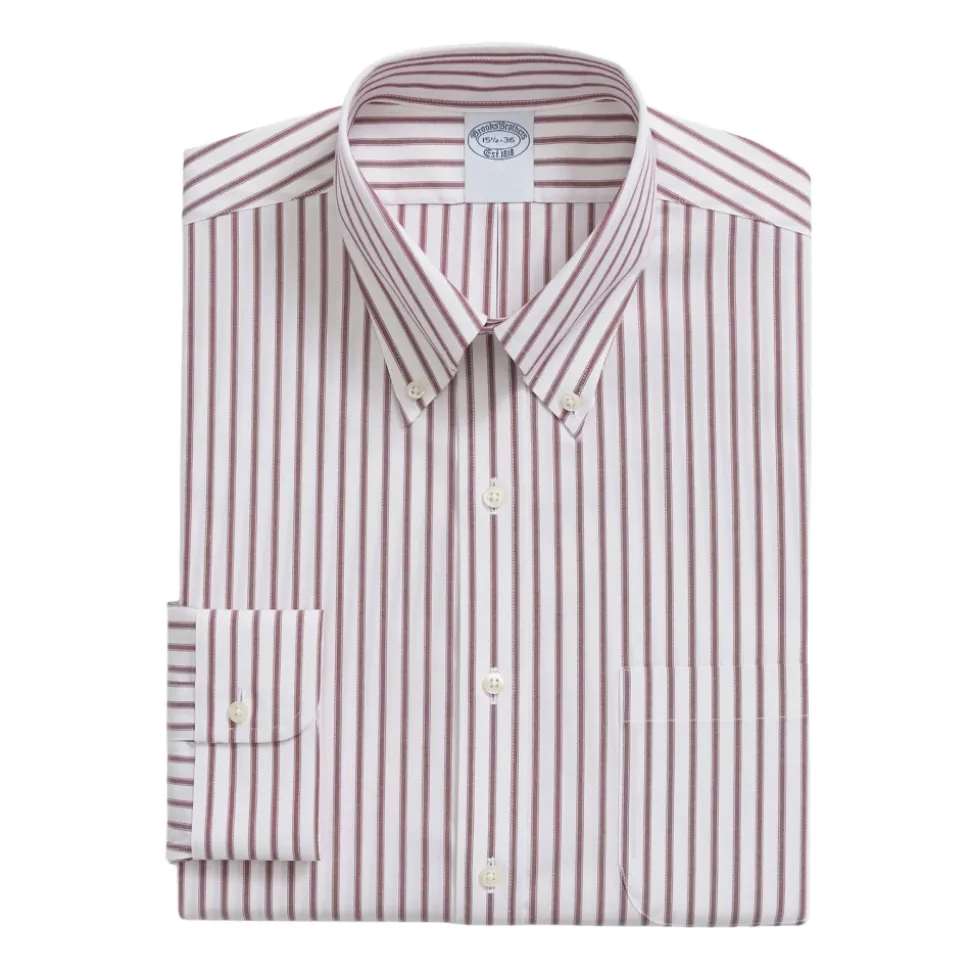 Chemise habillée en coton à rayures et coupe ajustée