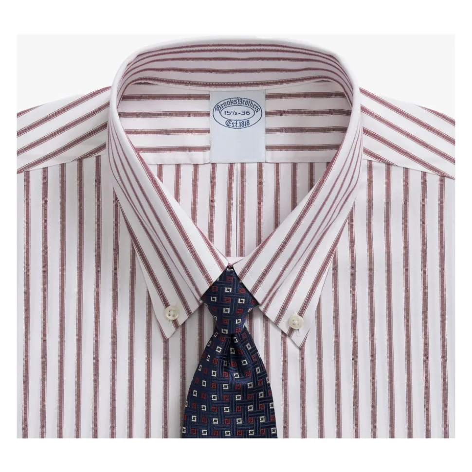 Chemise habillée en coton à rayures et coupe ajustée