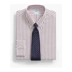 Chemise habillée en coton à rayures et coupe ajustée