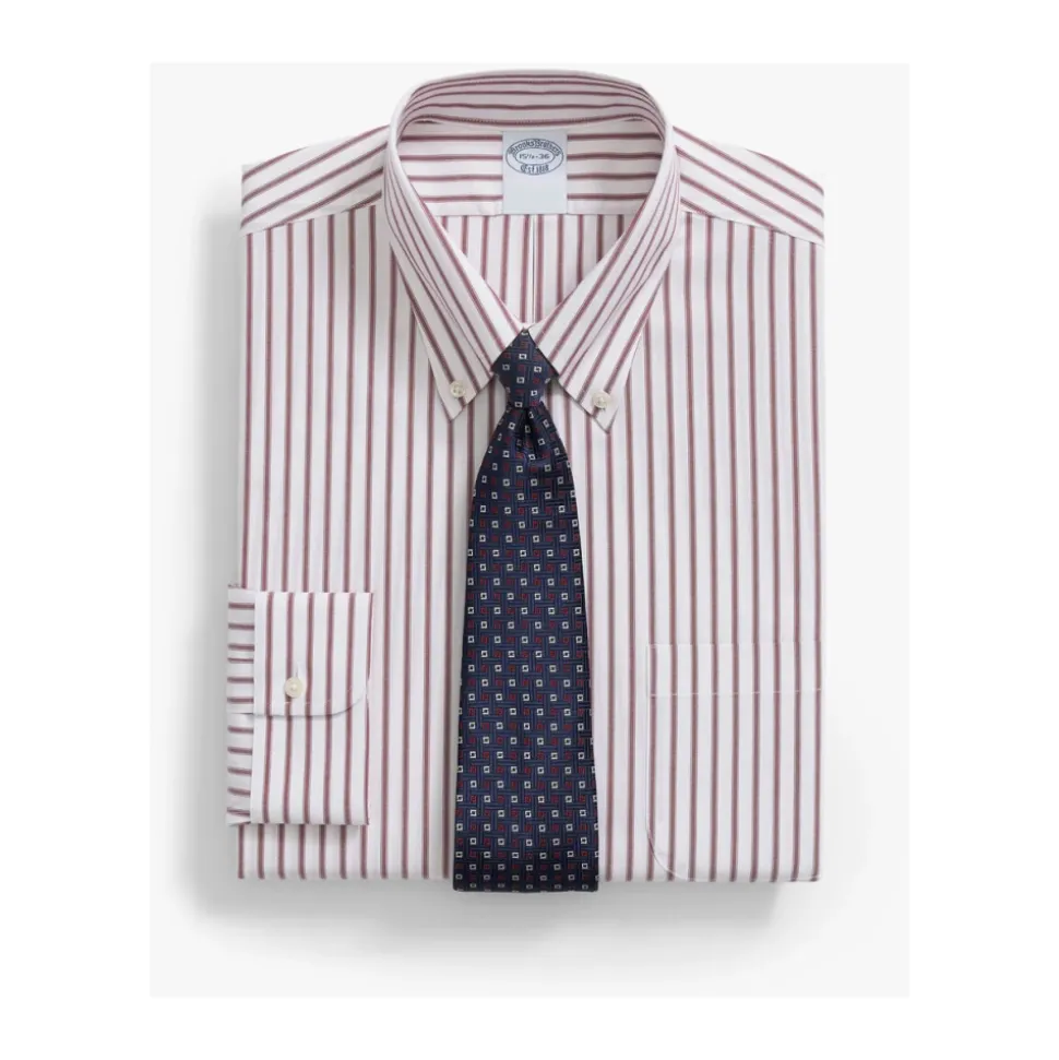 Chemise habillée en coton à rayures et coupe ajustée