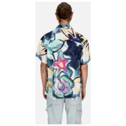 Chemise Manches Courtes Col Camp Tissée