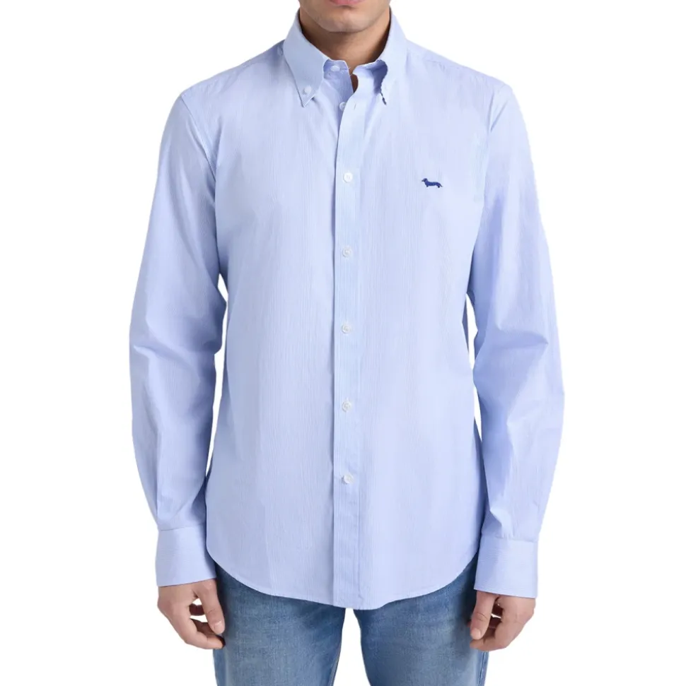 Chemise à micro-rayures coupe droite