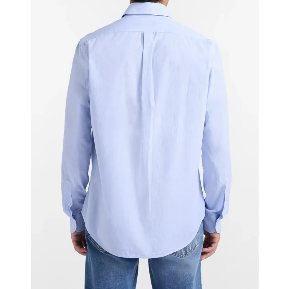 Chemise à micro-rayures coupe droite