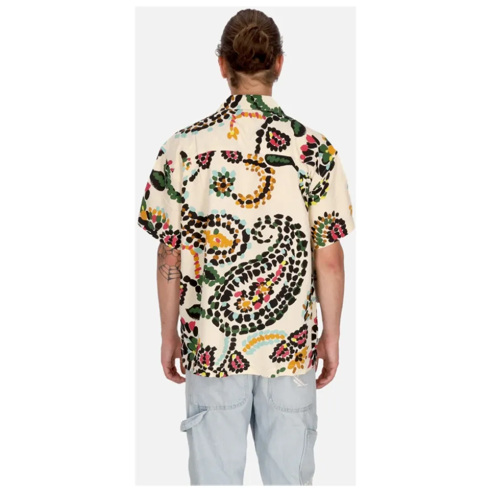 Chemise Paisley Dots Tissée Blanc Fumée