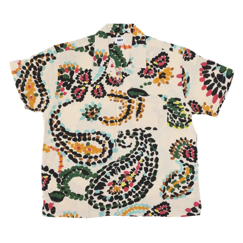Chemise Paisley Dots Tissée Blanc Fumée
