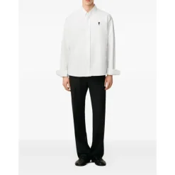 Chemise Popeline Blanche avec Broderie Logo