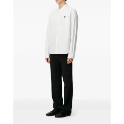 Chemise Popeline Blanche avec Broderie Logo