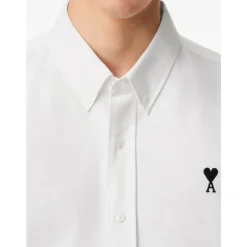 Chemise Popeline Blanche avec Broderie Logo