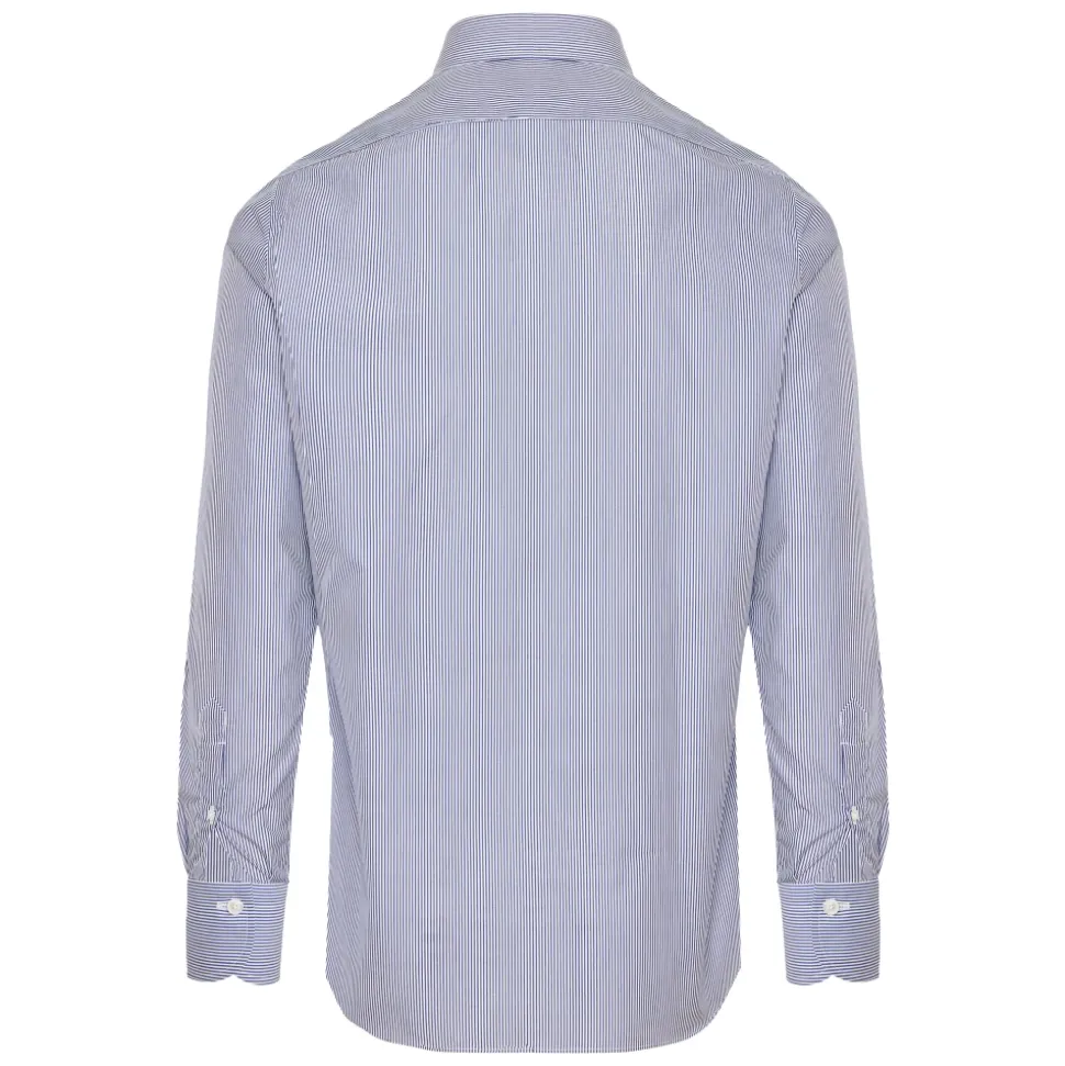 Chemise à Rayures en Coton Made in Italy