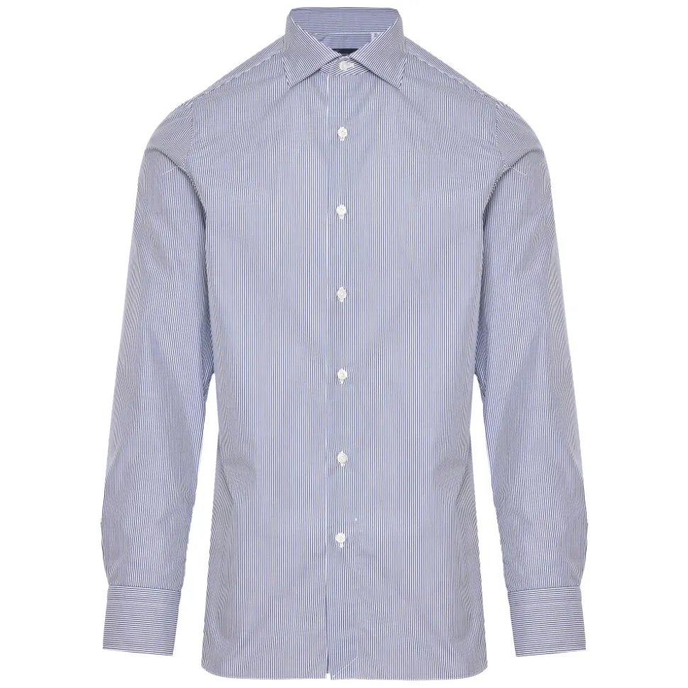 Chemise à Rayures en Coton Made in Italy
