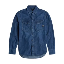 Chemise Slim en Denim avec Boutons-pression