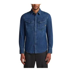 Chemise Slim en Denim avec Boutons-pression
