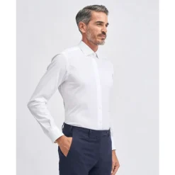 Chemise Slim Fit en Coton Stretch Col Français