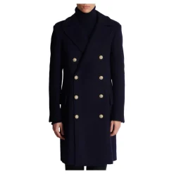 Coat in felted double-faced wool