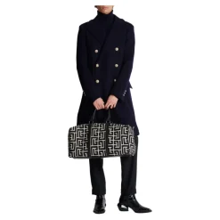 Coat in felted double-faced wool