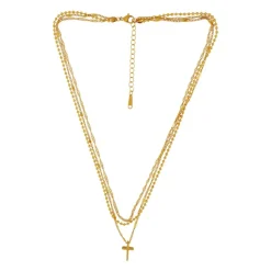 Collier Croix Or Imperméable Design Tendance
