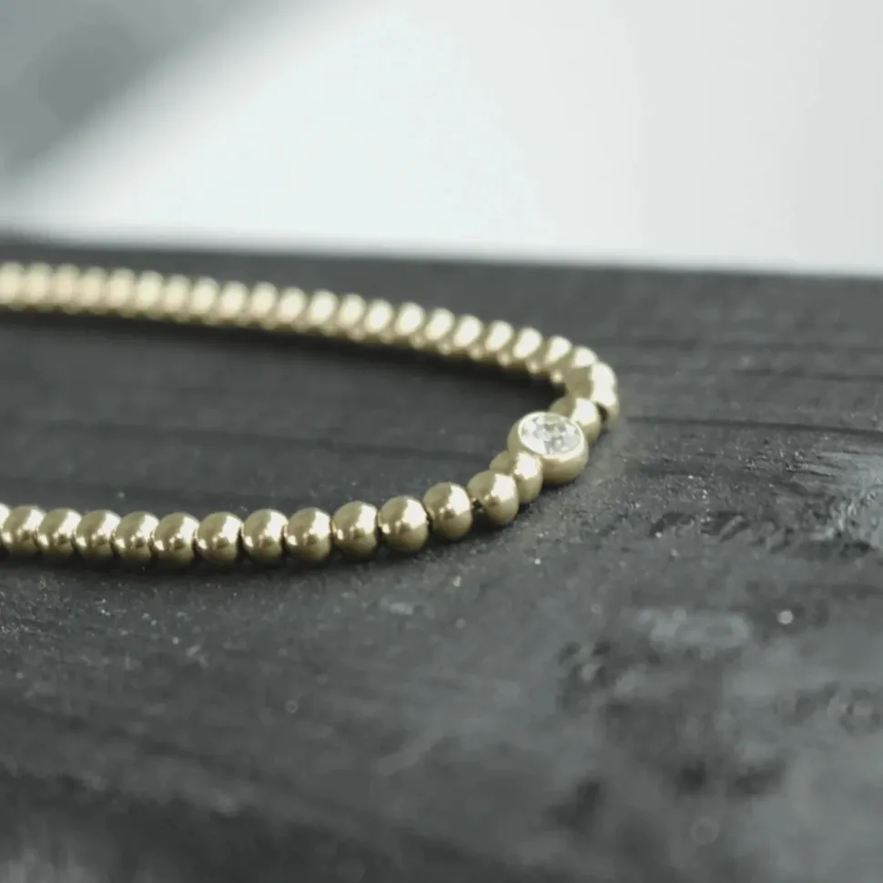 Collier Étanche avec CZ et Boule Scintillante