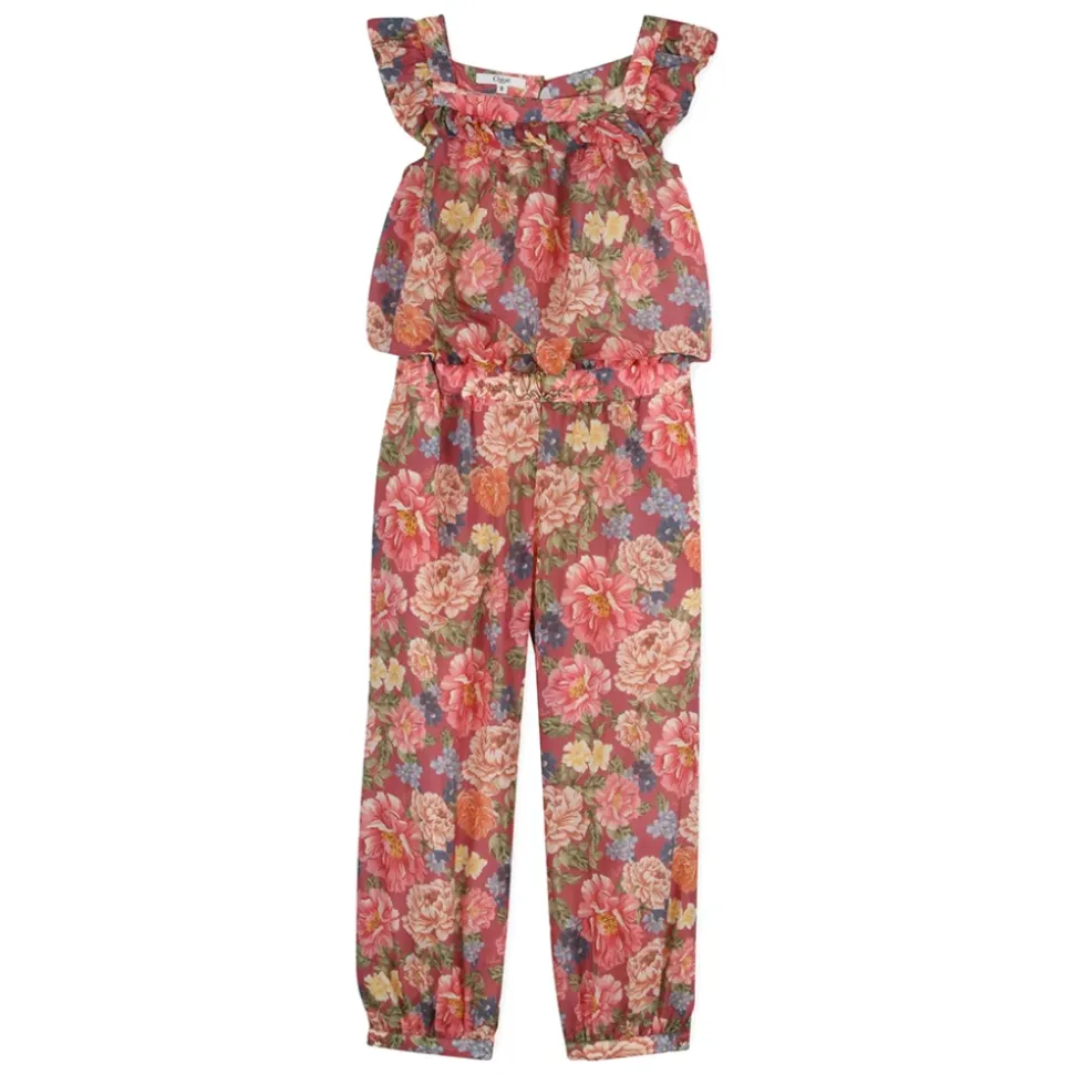 Combinaison-pantalon à Volants et Imprimé Floral