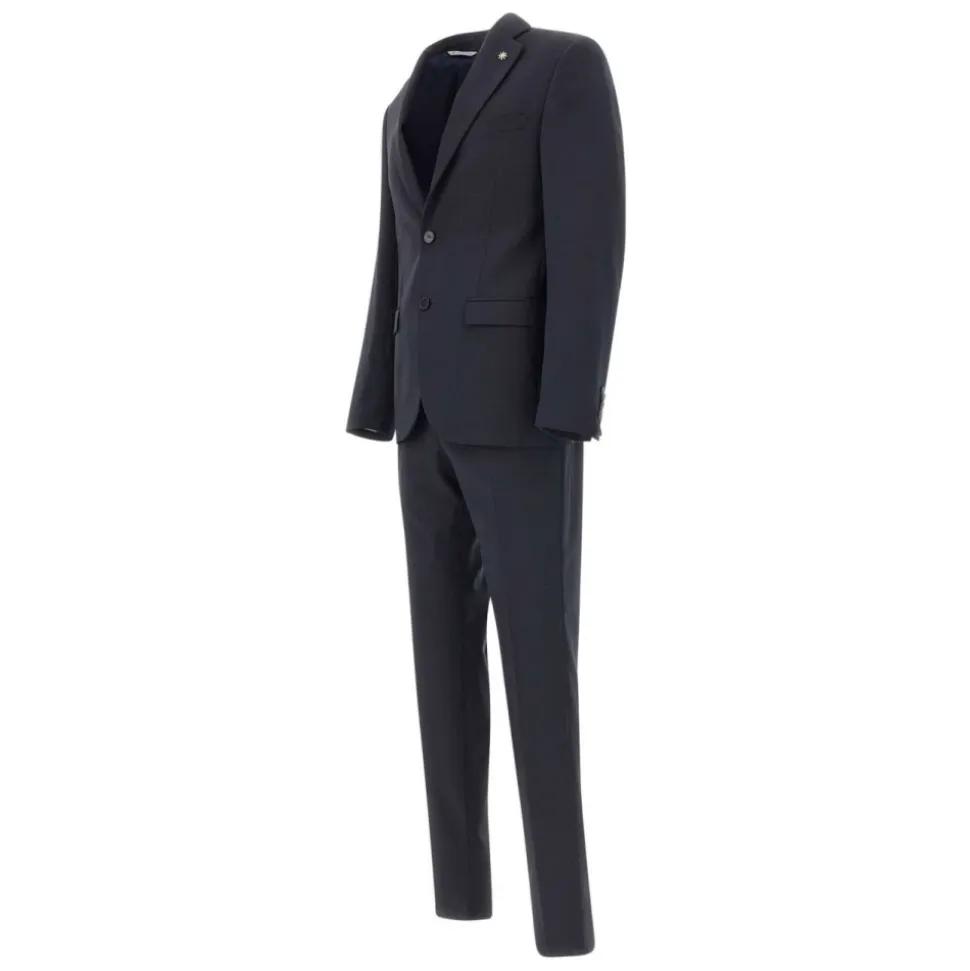 Costume bleu avec revers cranté