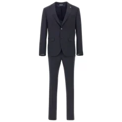 Costume bleu avec revers cranté
