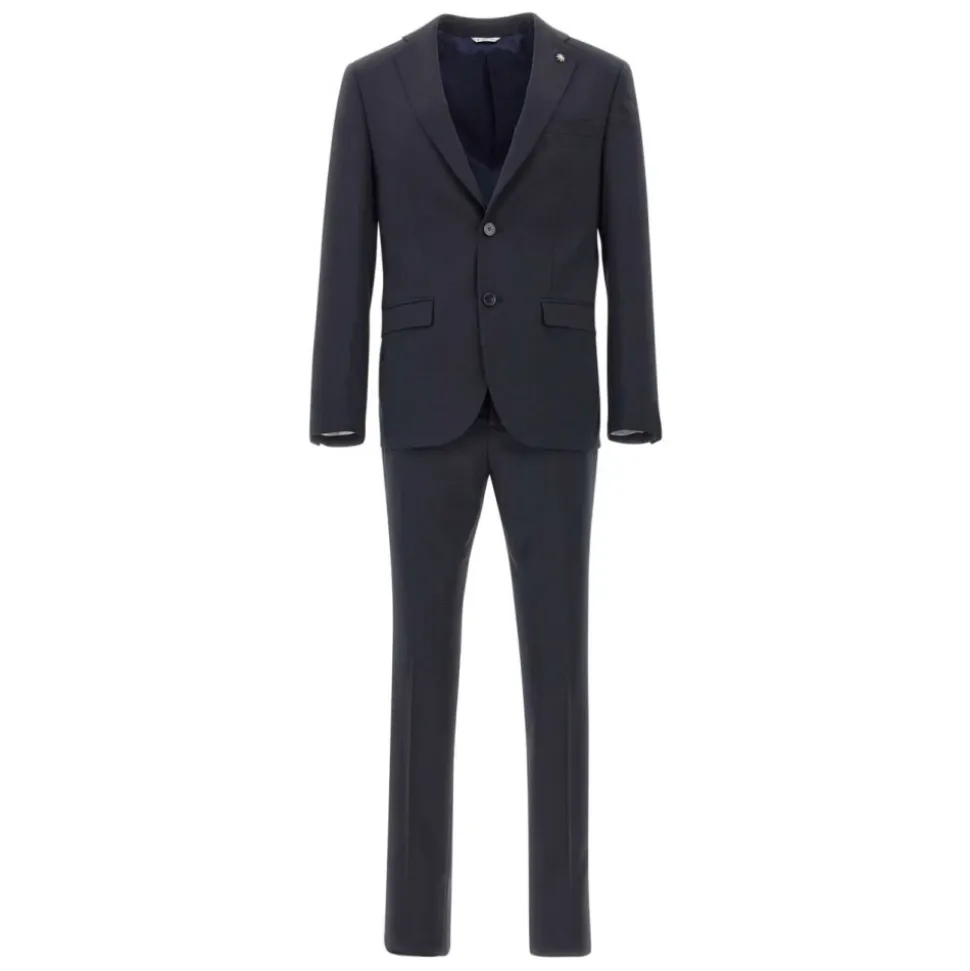 Costume bleu avec revers cranté