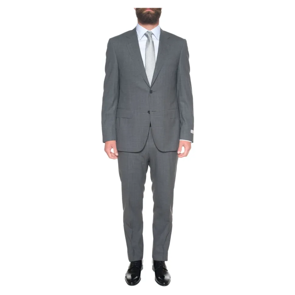 Costume en Laine Imprimée avec 2 Boutons