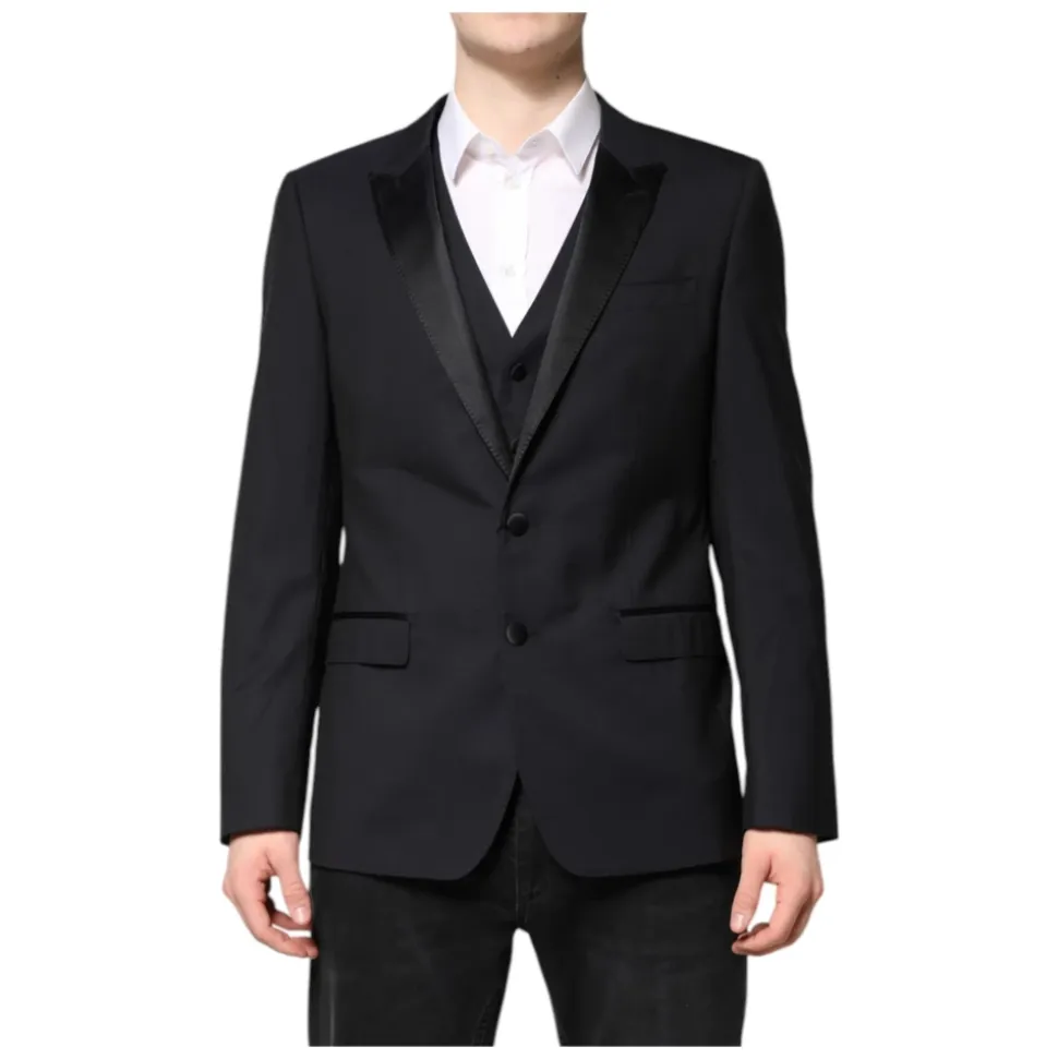Costume en Laine MARTINI Bleu Foncé