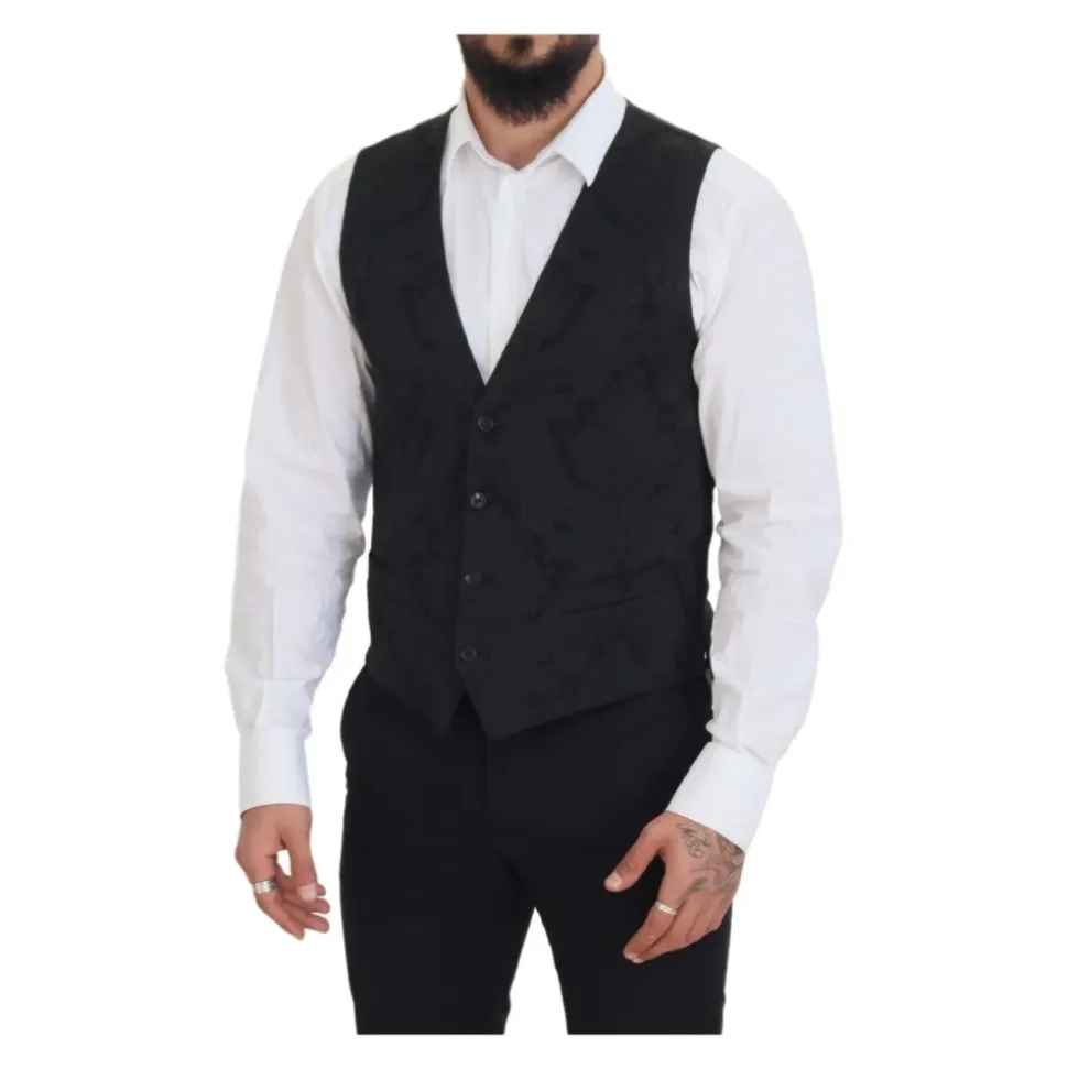 Costume MARTINI en brocart floral noir