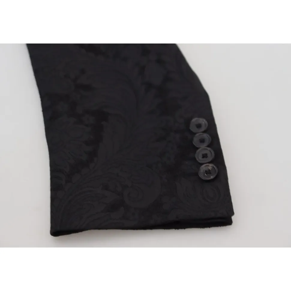 Costume MARTINI en brocart floral noir
