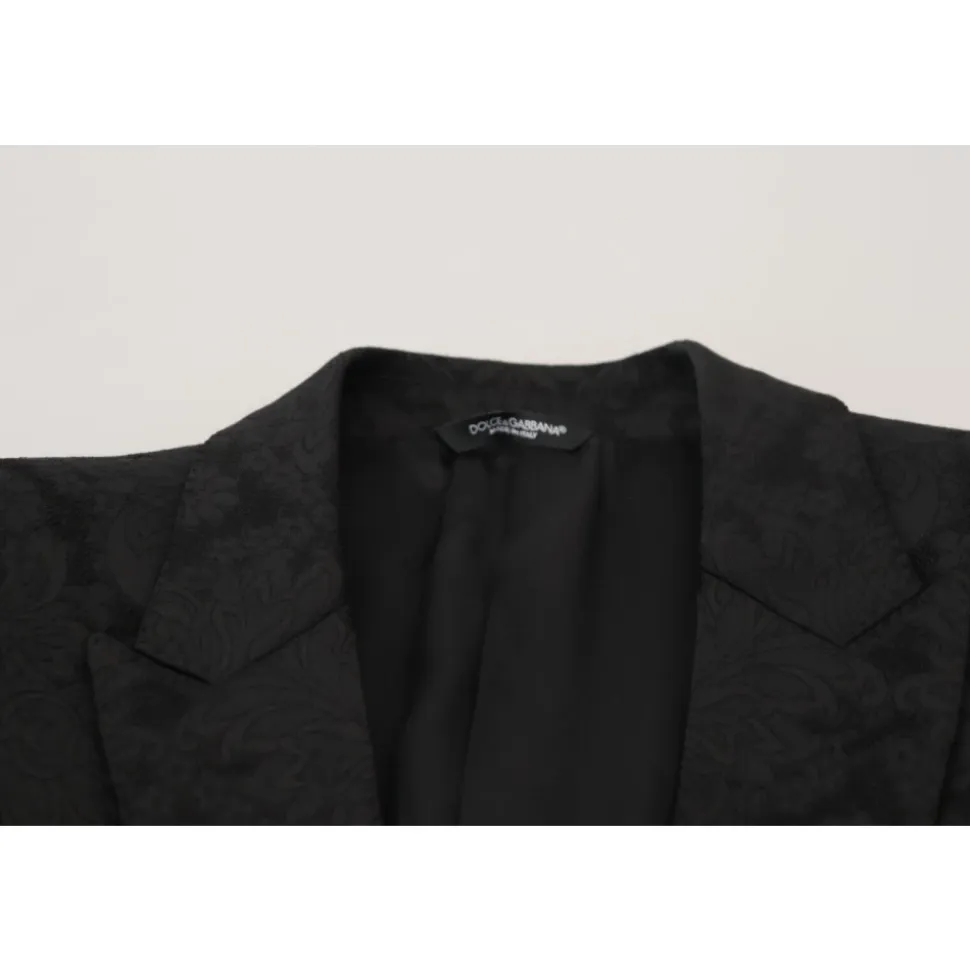 Costume MARTINI en brocart floral noir