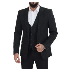 Costume MARTINI en brocart floral noir