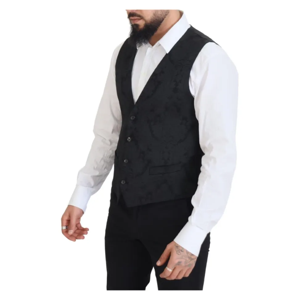 Costume MARTINI en brocart floral noir