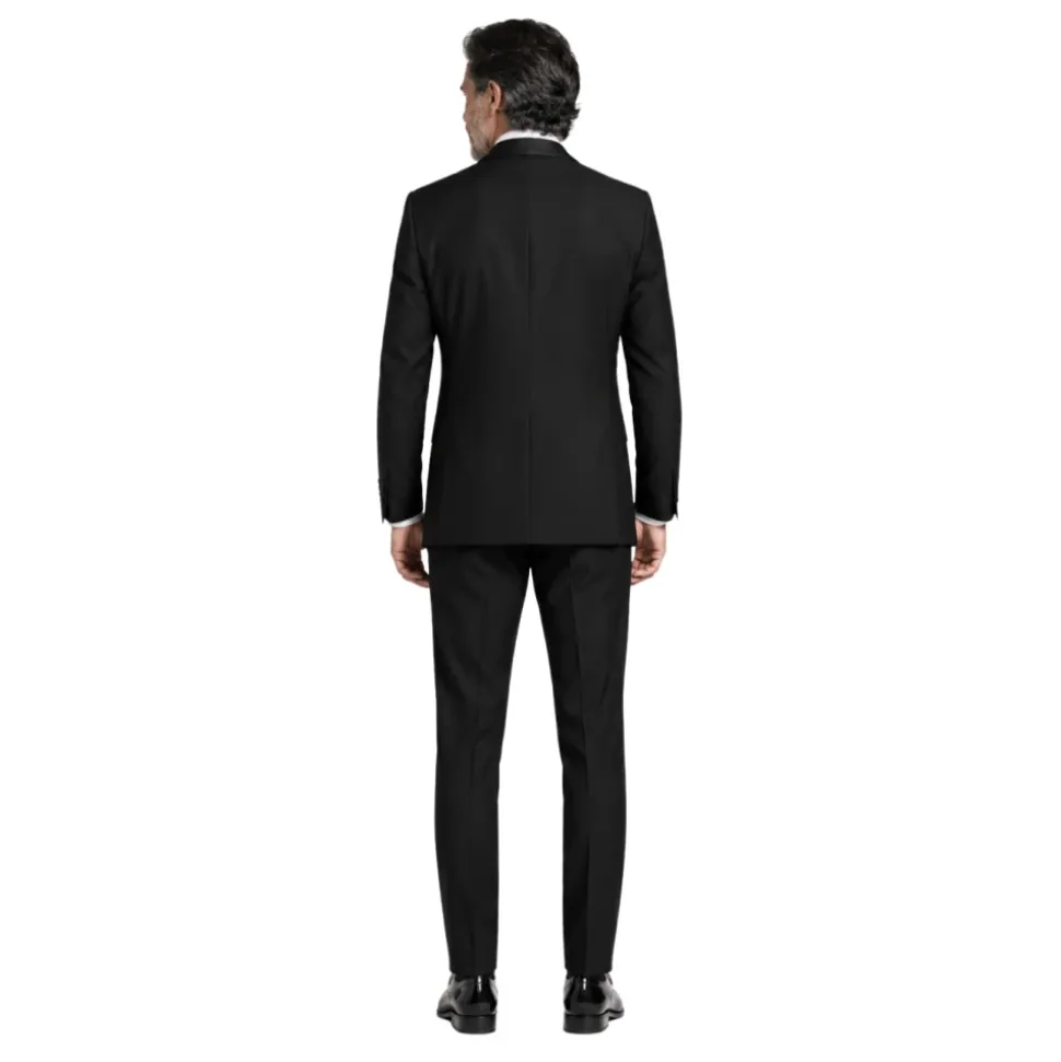 Costume à revers satiné à un bouton
