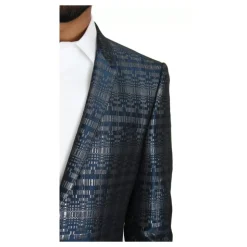 Costume Slim Fit Brillant Argenté Bleu