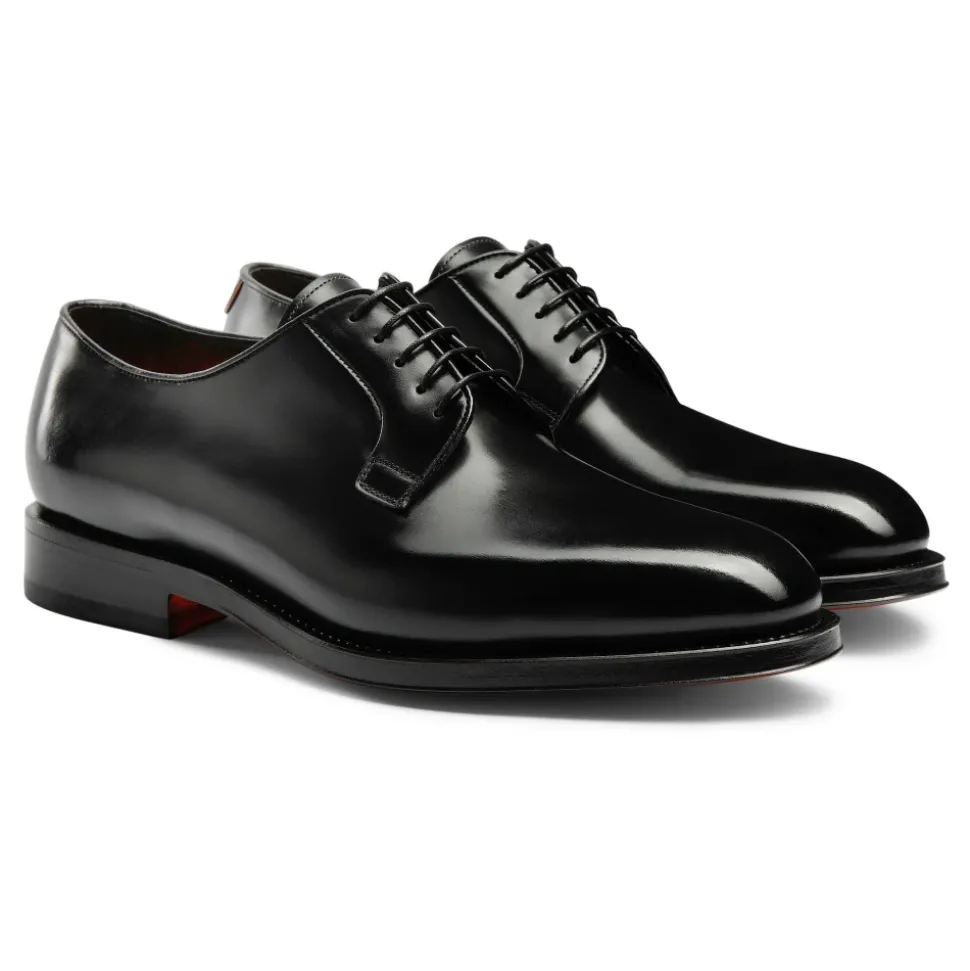 Derbies à lacets en cuir confectionnées à la main