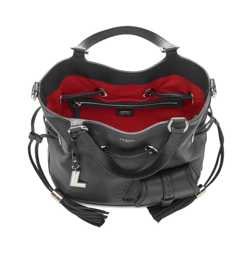 1Er Flirt Sac Seau en Cuir Noir
