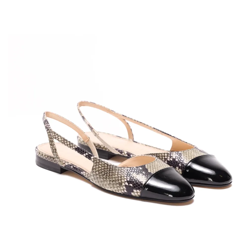 Escarpins Ballerines Slingback à Bout Contrastant