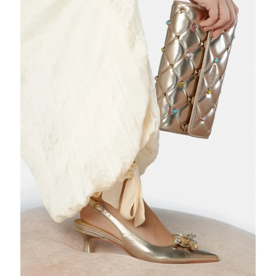 Escarpins Slingback Avec Strass Spéciaux