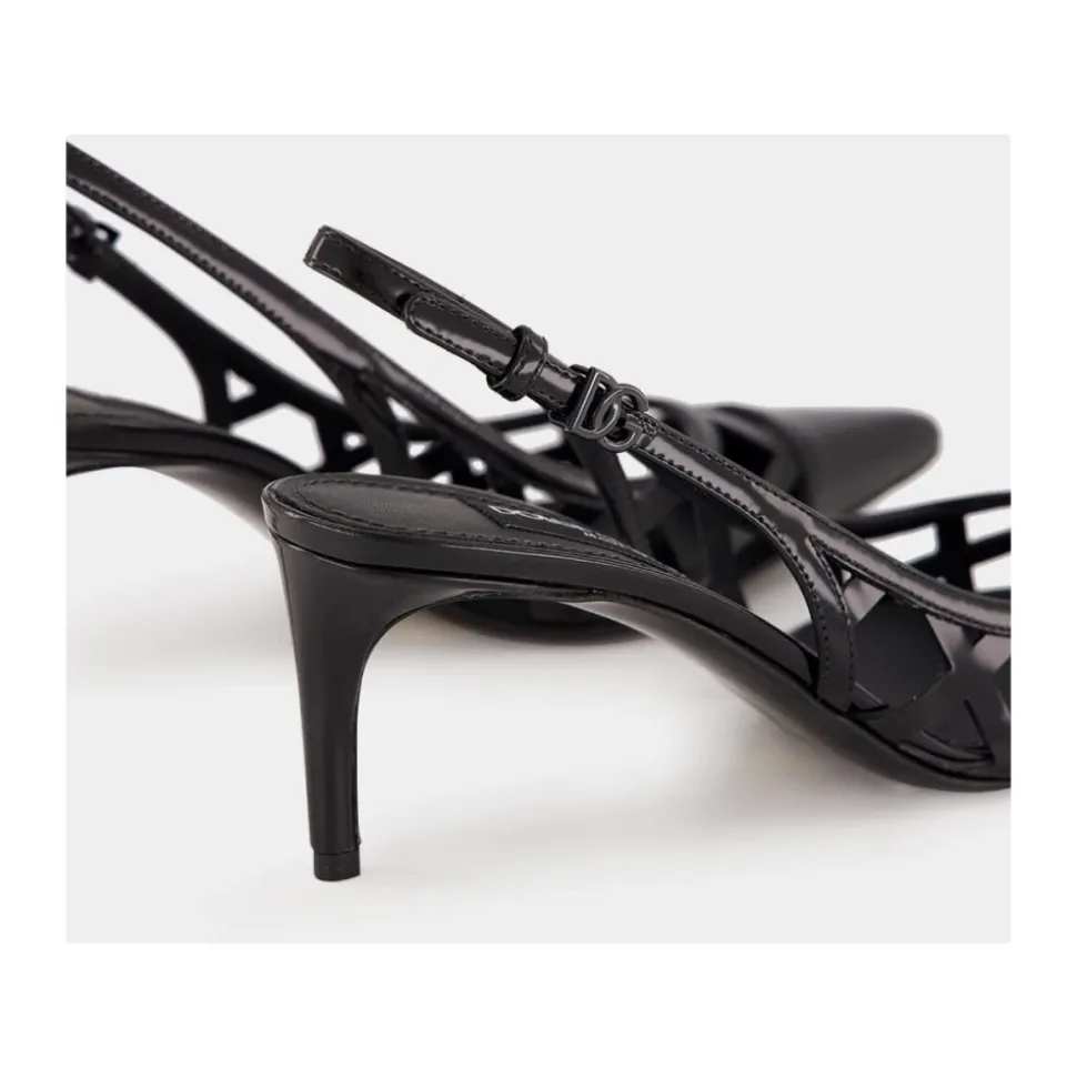 Escarpins Slingback en Cuir Noir