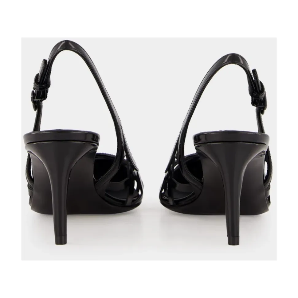 Escarpins Slingback en Cuir Noir