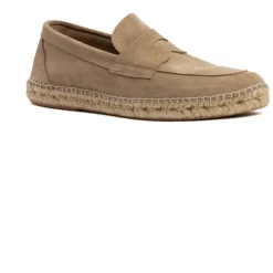 Espadrilles plates en daim beige