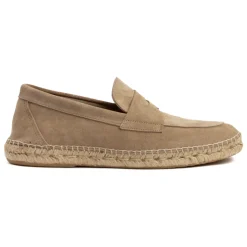 Espadrilles plates en daim beige