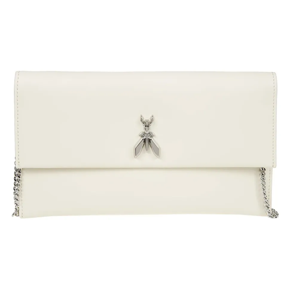 Fly Leather Clutch Bag with Chain