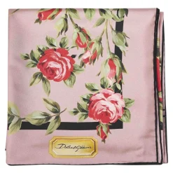 Foulard en Twill de Soie Imprimé Bouquet de Roses