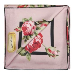 Foulard en Twill de Soie Imprimé Bouquet de Roses