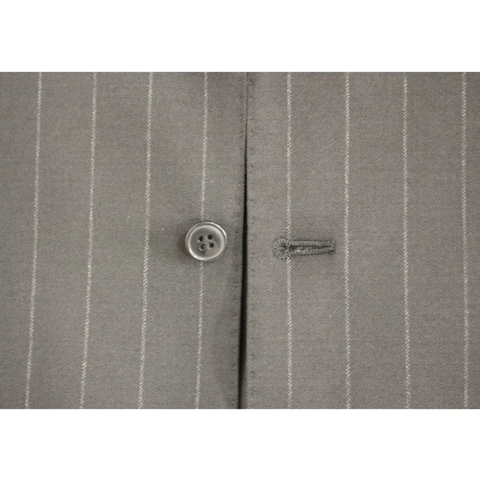 Gilet de costume en laine à rayures