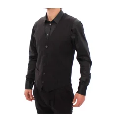 Gilet de costume en laine à rayures